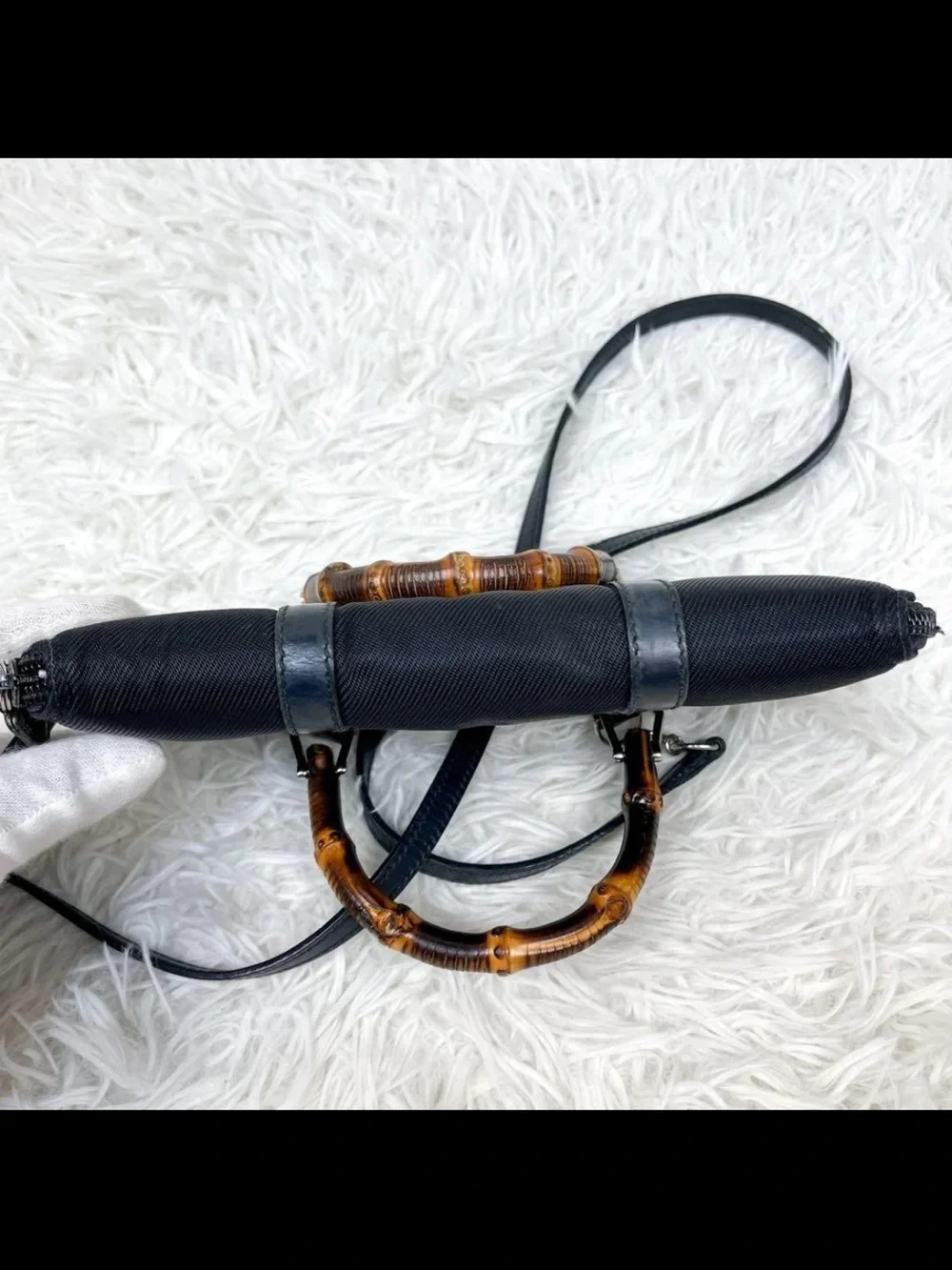 Gucci Black Crossbody Bag with Bamboo Top Handle